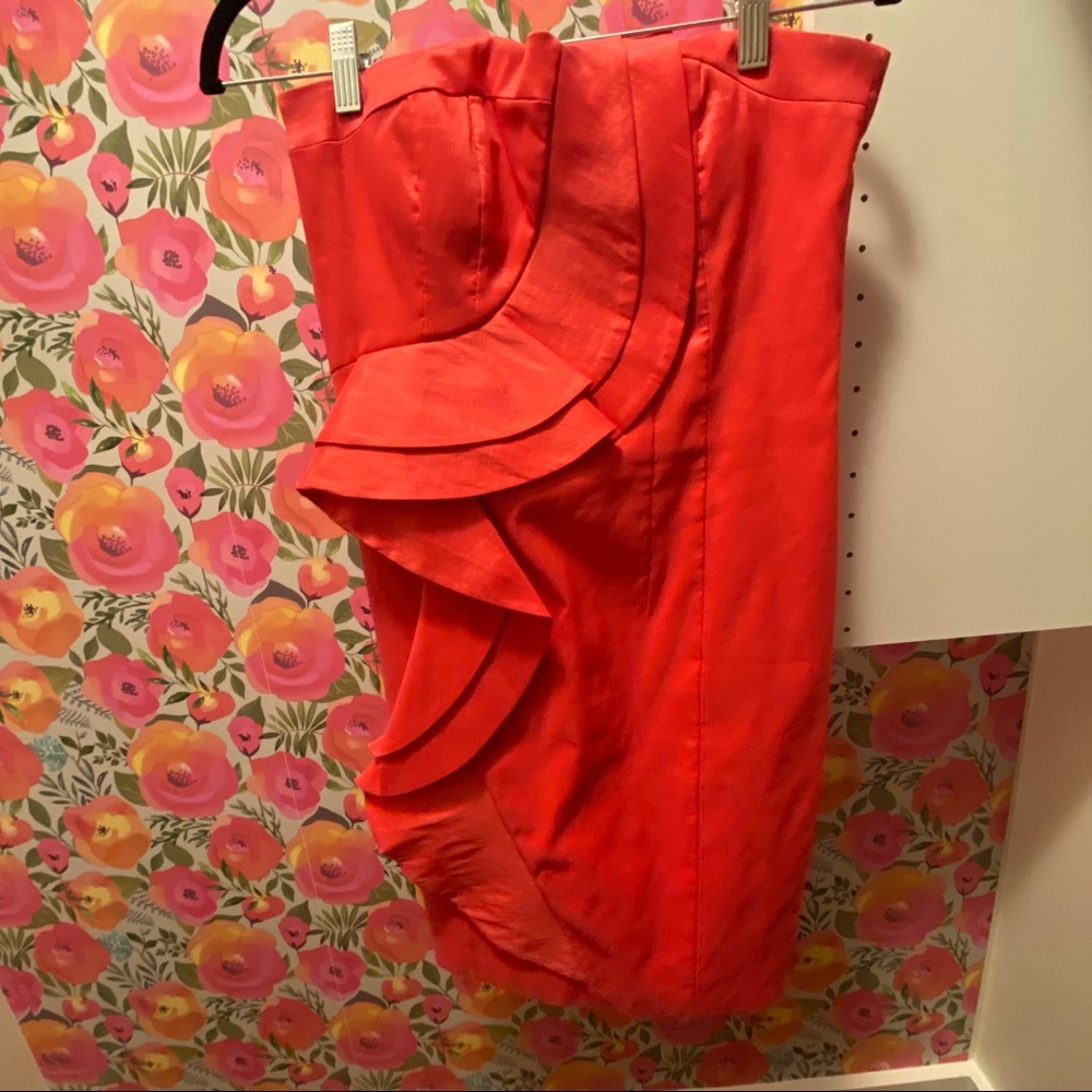 Jessica Simpson Coral Strapless Sheath Dress Sz8